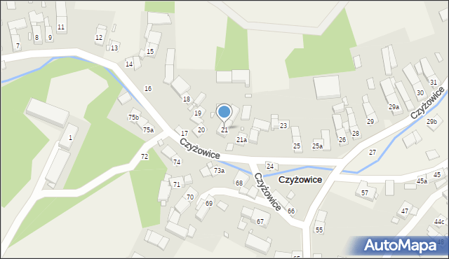 Czyżowice, Czyżowice, 21, mapa Czyżowice