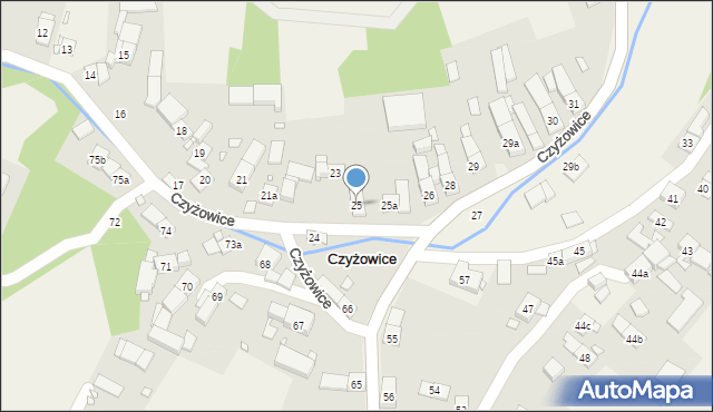 Czyżowice, Czyżowice, 25, mapa Czyżowice