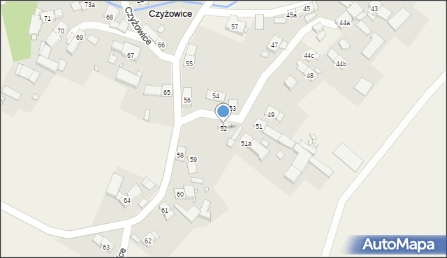 Czyżowice, Czyżowice, 52, mapa Czyżowice