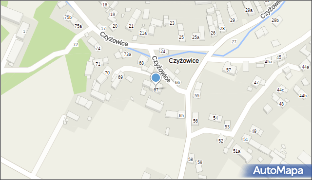 Czyżowice, Czyżowice, 67, mapa Czyżowice