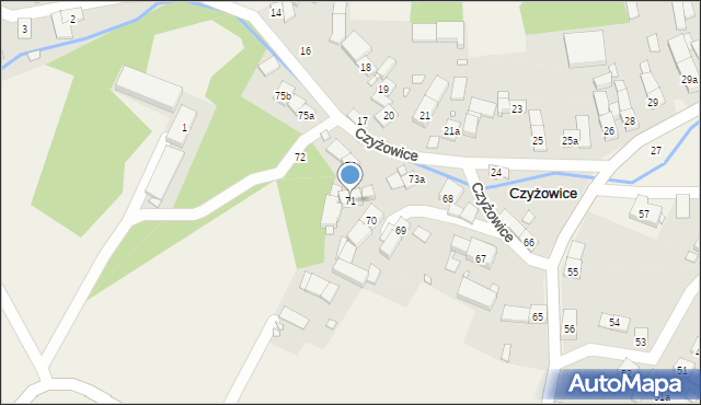 Czyżowice, Czyżowice, 71, mapa Czyżowice