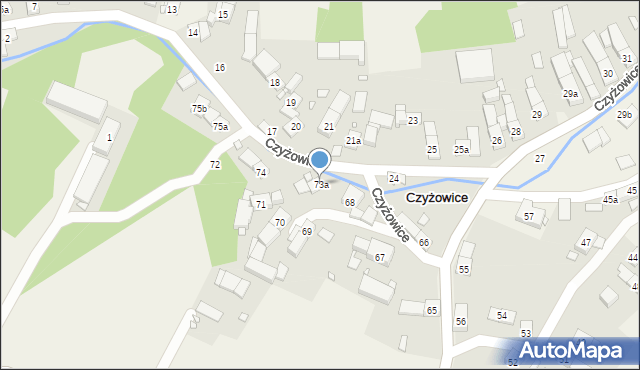 Czyżowice, Czyżowice, 73a, mapa Czyżowice