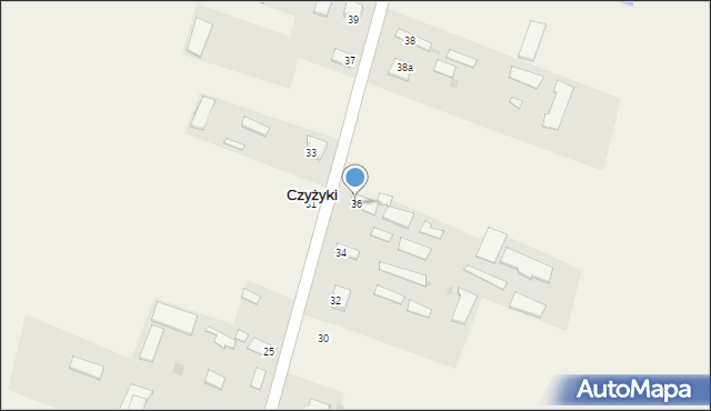 Czyżyki, Czyżyki, 36, mapa Czyżyki