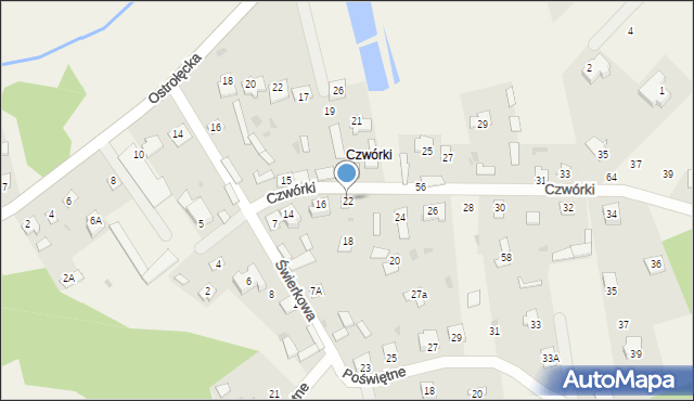 Długosiodło, Czwórki, 22, mapa Długosiodło