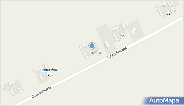 Drzonek, Czereśniowa, 26, mapa Drzonek