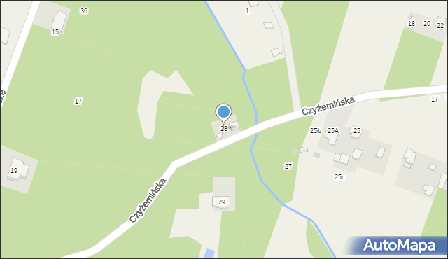 Dylew, Czyżemińska, 28, mapa Dylew