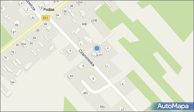 Garbatka-Letnisko, Czarnoleska, 5, mapa Garbatka-Letnisko