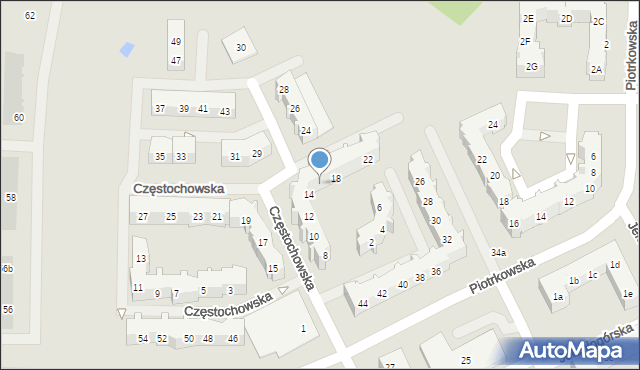 Gdańsk, Częstochowska, 16, mapa Gdańska