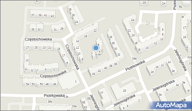 Gdańsk, Częstochowska, 2, mapa Gdańska