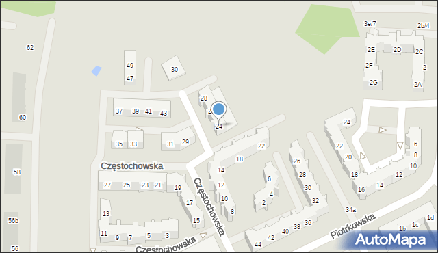 Gdańsk, Częstochowska, 24, mapa Gdańska