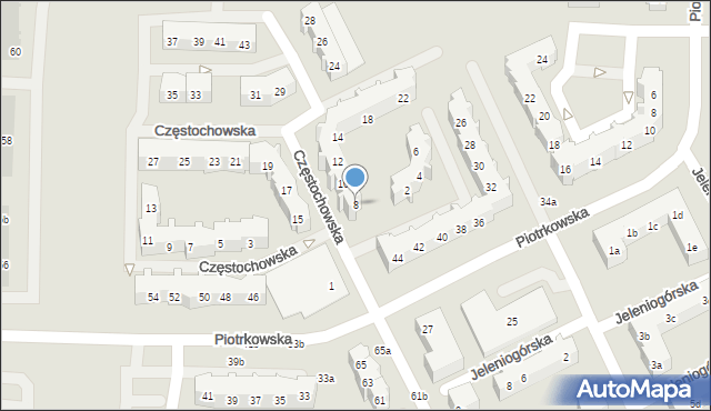 Gdańsk, Częstochowska, 8, mapa Gdańska