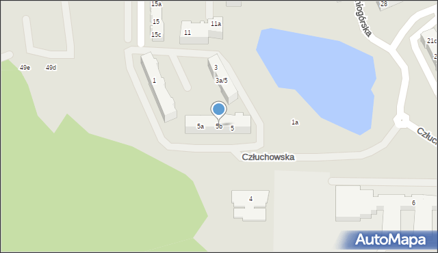 Gdańsk, Człuchowska, 5b, mapa Gdańska