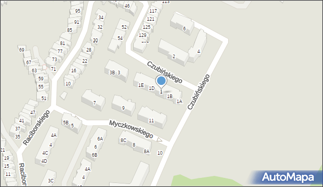 Gdańsk, Czubińskiego Zygmunta, prof., 1C, mapa Gdańska