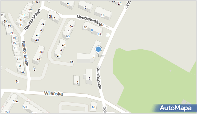 Gdańsk, Czubińskiego Zygmunta, prof., 7b, mapa Gdańska