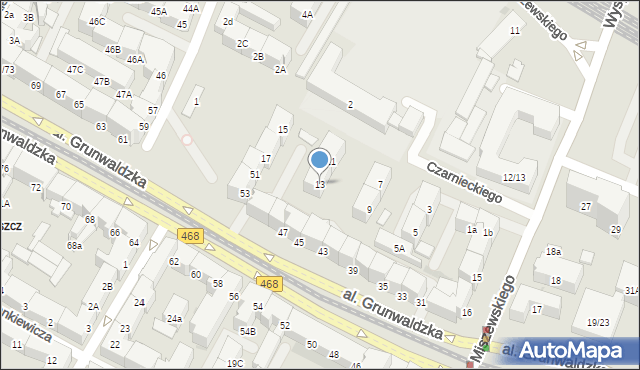 Gdańsk, Czarnieckiego Stefana, hetm., 13, mapa Gdańska