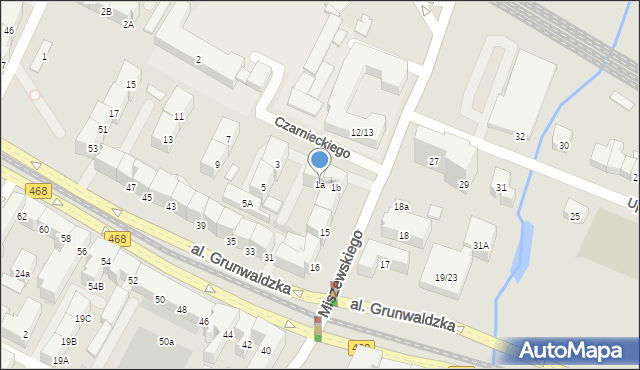 Gdańsk, Czarnieckiego Stefana, hetm., 1a, mapa Gdańska