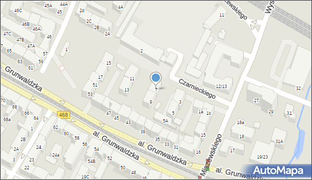 Gdańsk, Czarnieckiego Stefana, hetm., 7, mapa Gdańska