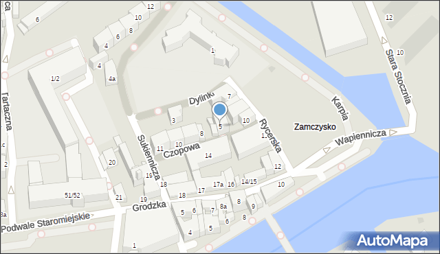 Gdańsk, Czopowa, 5, mapa Gdańska