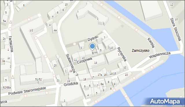 Gdańsk, Czopowa, 8, mapa Gdańska