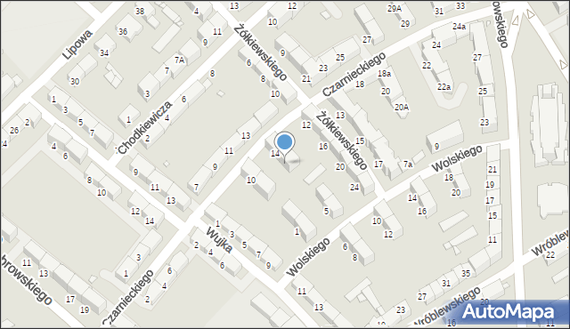 Gliwice, Czarnieckiego Stefana, hetm., 16, mapa Gliwic