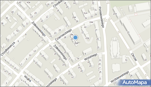 Gliwice, Czarnieckiego Stefana, hetm., 20A, mapa Gliwic