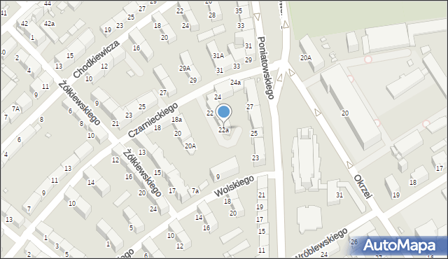 Gliwice, Czarnieckiego Stefana, hetm., 22a, mapa Gliwic