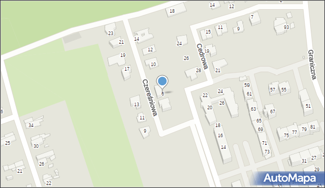 Gliwice, Czereśniowa, 6, mapa Gliwic