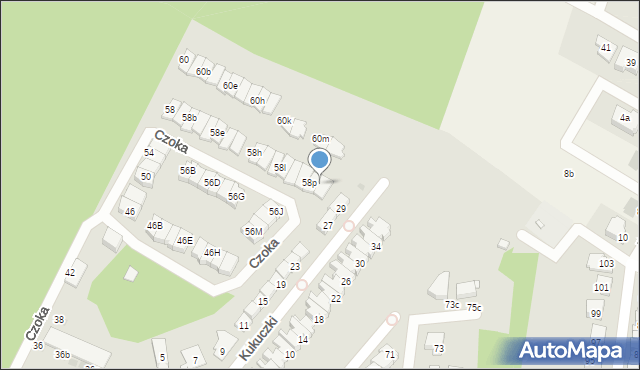 Gliwice, Czoka Andrzeja, 58r, mapa Gliwic