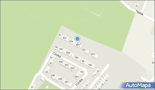 Gliwice, Czoka Andrzeja, 60h, mapa Gliwic