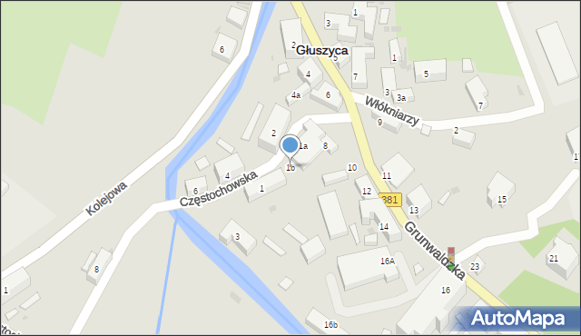 Głuszyca, Częstochowska, 1b, mapa Głuszyca