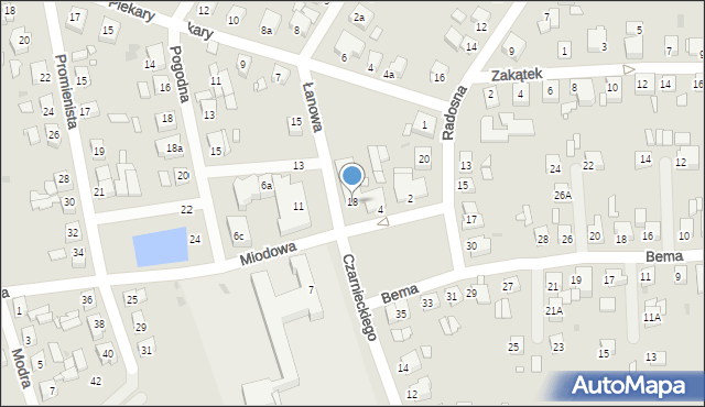Gniezno, Czarnieckiego Stefana, hetm., 18, mapa Gniezna