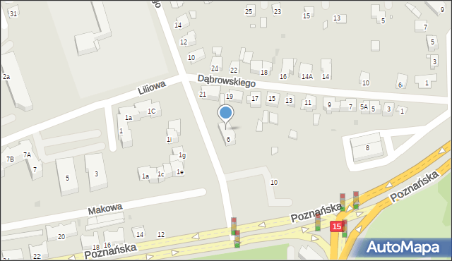 Gniezno, Czarnieckiego Stefana, hetm., 6A, mapa Gniezna