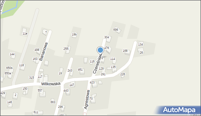 Godziszka, Czereśniowa, 532, mapa Godziszka