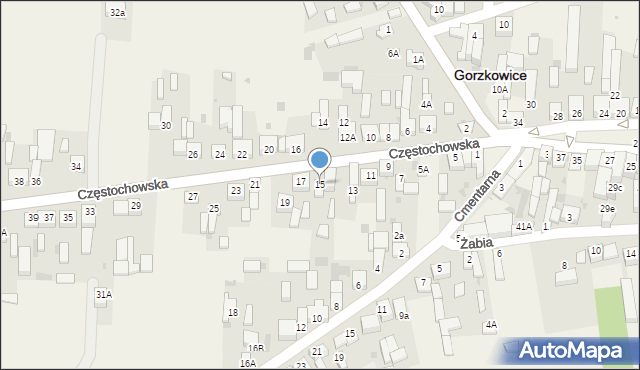 Gorzkowice, Częstochowska, 15, mapa Gorzkowice