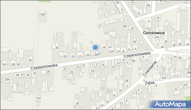 Gorzkowice, Częstochowska, 16, mapa Gorzkowice