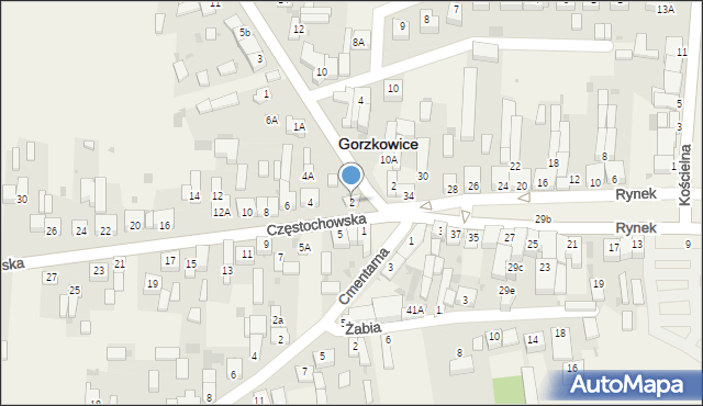 Gorzkowice, Częstochowska, 2, mapa Gorzkowice