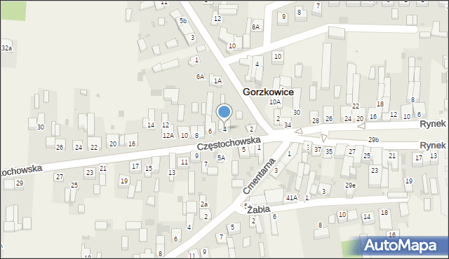 Gorzkowice, Częstochowska, 4, mapa Gorzkowice