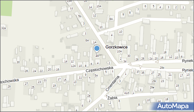 Gorzkowice, Częstochowska, 4A, mapa Gorzkowice