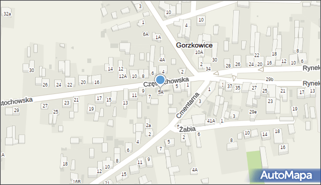 Gorzkowice, Częstochowska, 5A, mapa Gorzkowice
