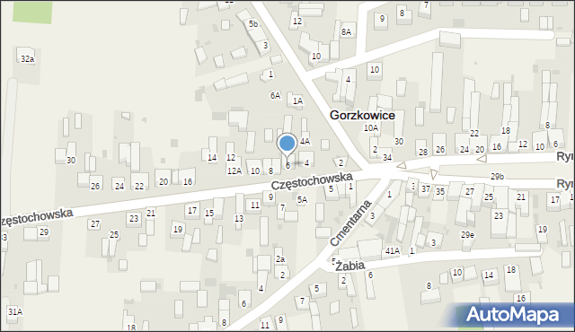 Gorzkowice, Częstochowska, 6, mapa Gorzkowice