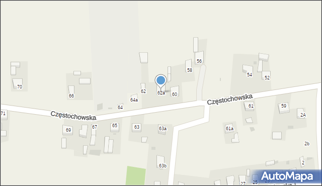 Gorzkowice, Częstochowska, 62a, mapa Gorzkowice