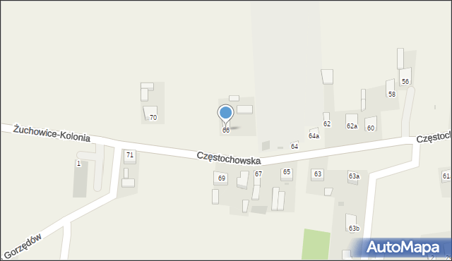 Gorzkowice, Częstochowska, 66, mapa Gorzkowice