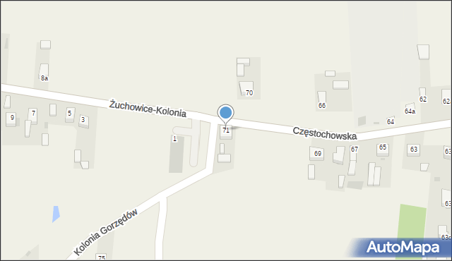 Gorzkowice, Częstochowska, 71, mapa Gorzkowice