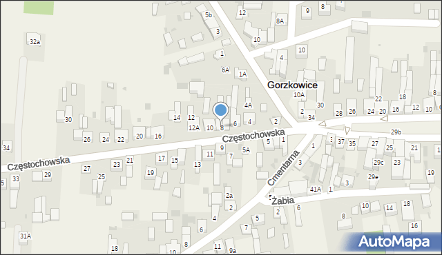 Gorzkowice, Częstochowska, 8, mapa Gorzkowice