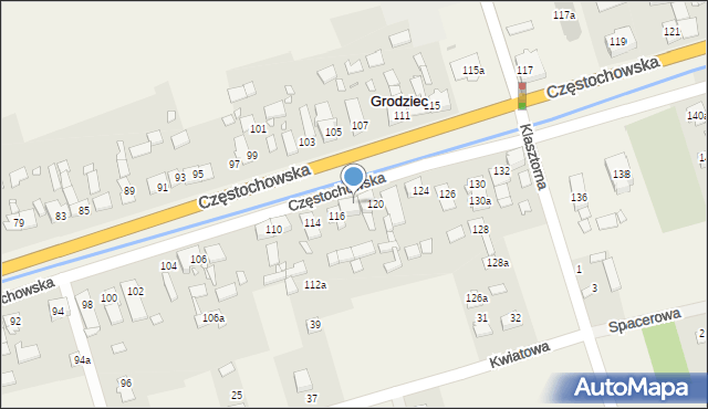 Grodziec, Częstochowska, 118, mapa Grodziec