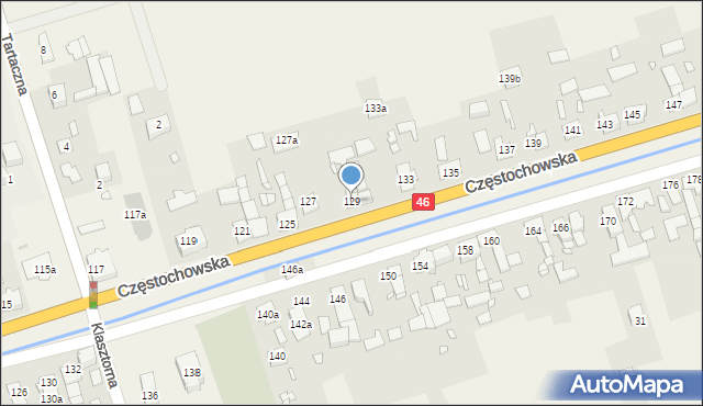 Grodziec, Częstochowska, 129, mapa Grodziec