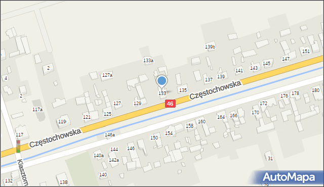 Grodziec, Częstochowska, 133, mapa Grodziec