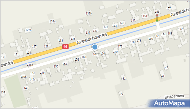 Grodziec, Częstochowska, 164, mapa Grodziec