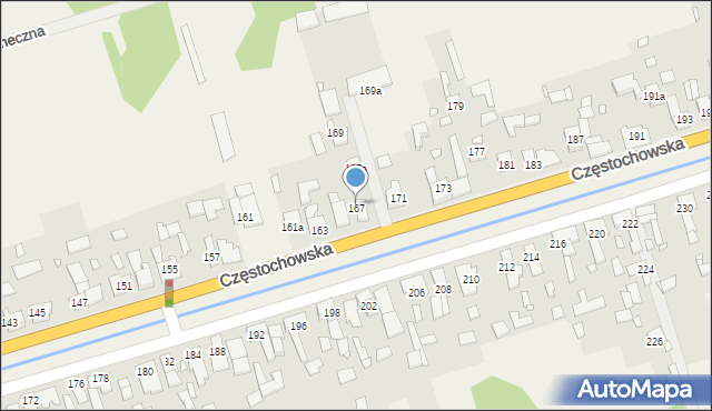 Grodziec, Częstochowska, 167, mapa Grodziec