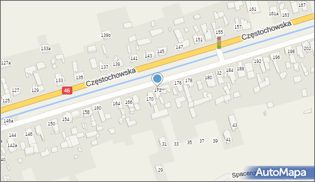 Grodziec, Częstochowska, 172, mapa Grodziec